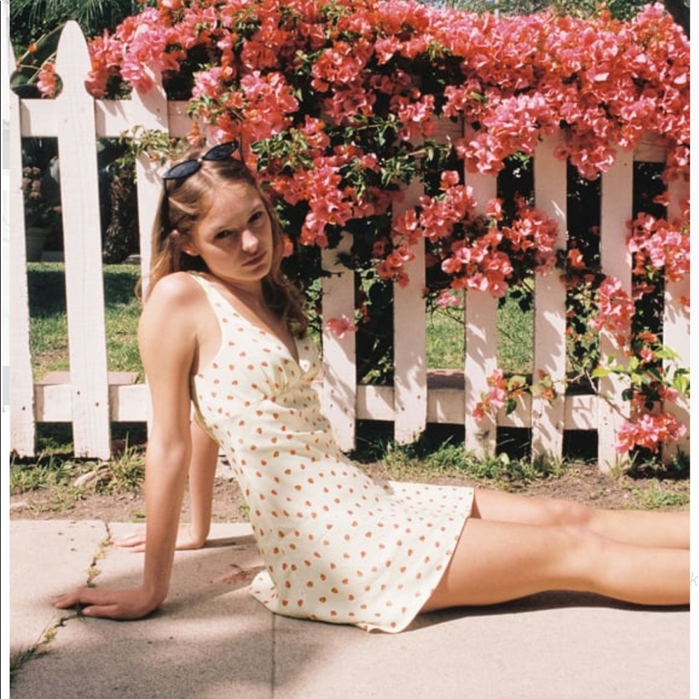 Zara Strawberry Satin Effect Print Dress